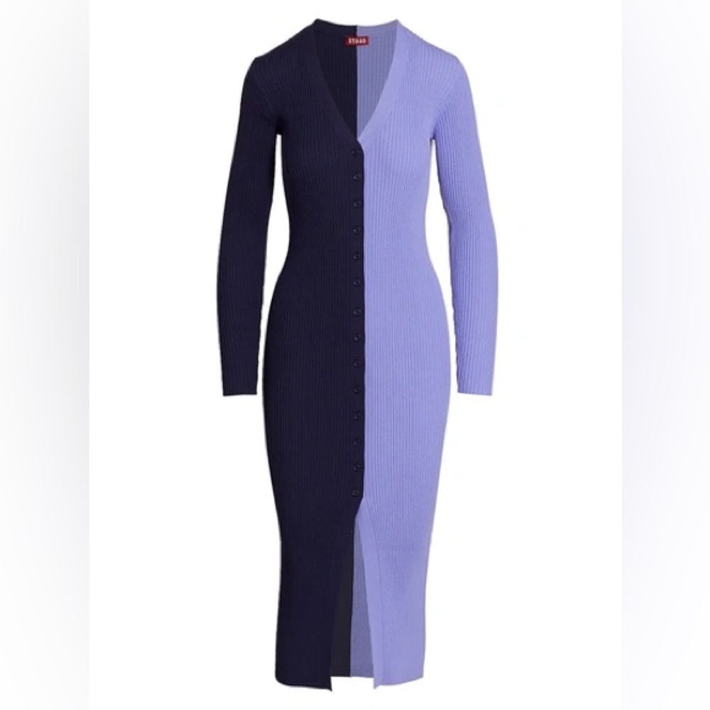 EUC Staud Shoko Dress Navy/Periwinkle - Size Small